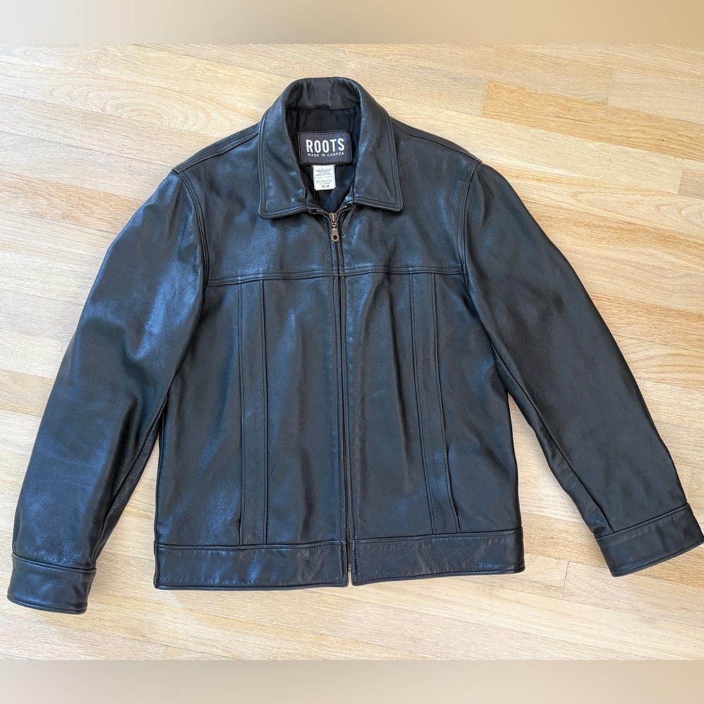 Roots Black Leather Jacket